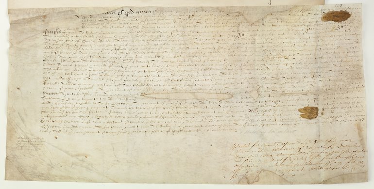 Bartholomew Hathaway's Will. It is neatly written with very small writing, and in the illustration is completely illegible.