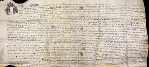 Lease for land dated “1st March in the eighteen year of Charles II”, from the Stoneleigh Collection in the Shakespeare Birthplace Trust archive