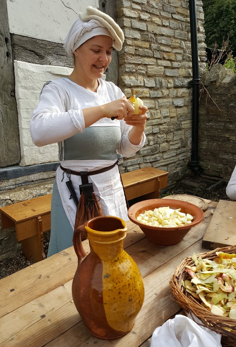 Cutting Apples at Mary Arden's Farm
