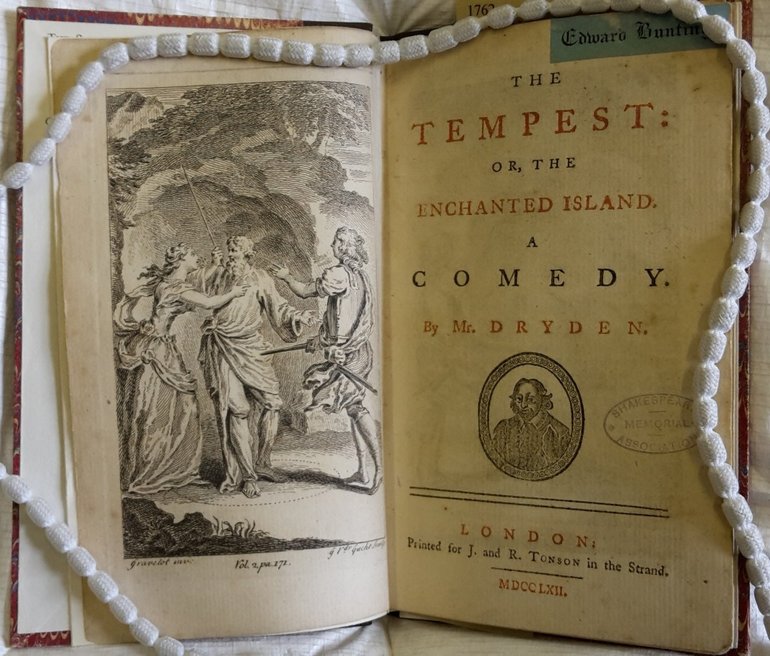 The title page from "The Tempest or the Enchanted Isle" by Dryden. 1762.
