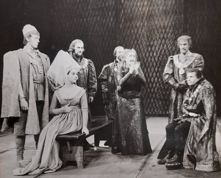 5) Scene from Richard III featuring Peggy Ashcroft as Margaret (centre) and Ian Holm as Richard III (far right), 1963 (RSC_PR_3_1_1963_RI31).jpg