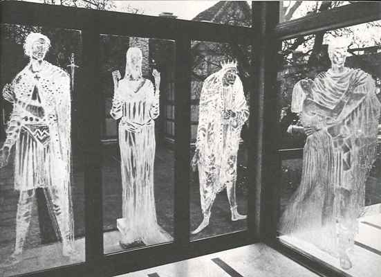 Macbeth and Lady Macbeth windows overlooking the Birthplace (along with Richard III and Antony & Cleopatra)