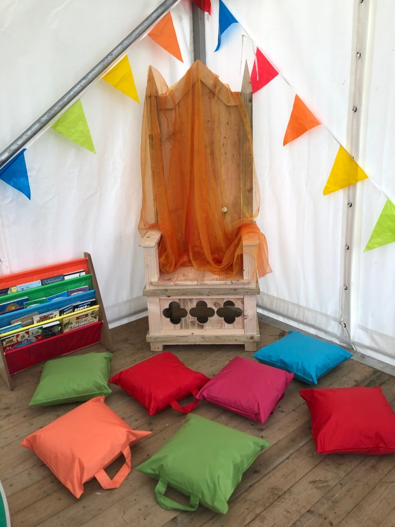 Storytelling Chair at Activity Tent
