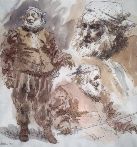 Robert Stephens as Falstaff by Arthur Keene