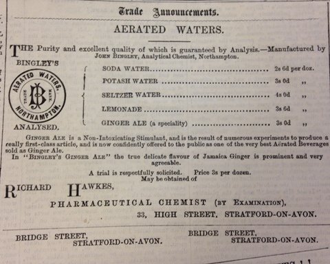 aerated waters advert 1885