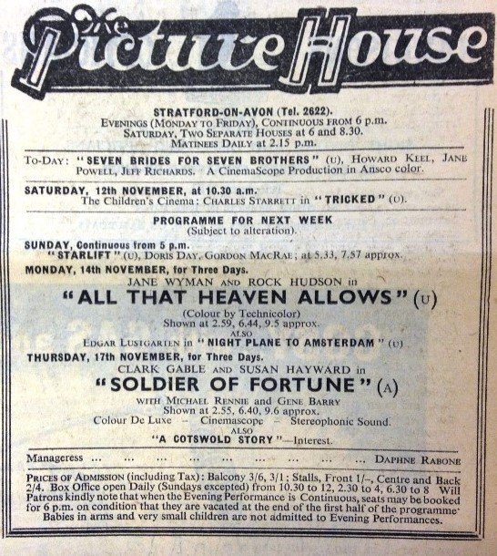 Cinema listings, 1955