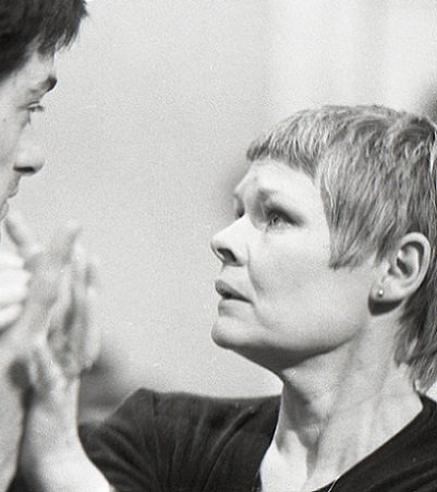 Dame Judi Dench in Cymbeline. She has a troubled and sad expression.
