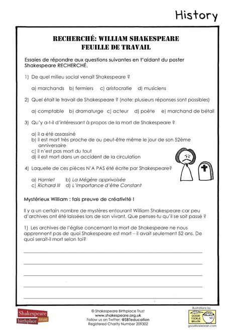 FR Shakespeare WANTED Worksheet JPG