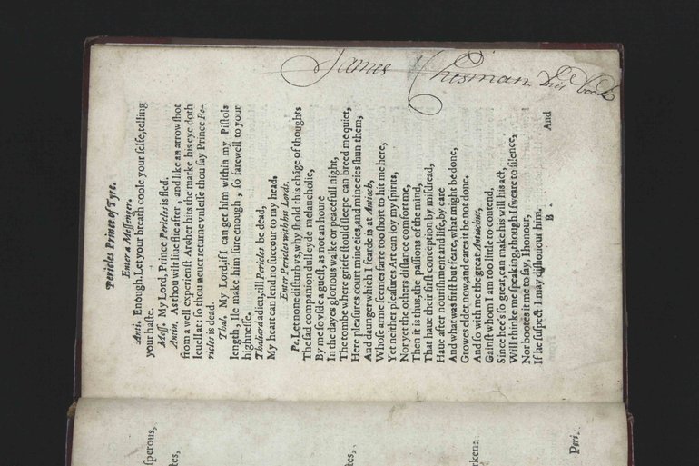 John Chesman autograph in Pericles quarto