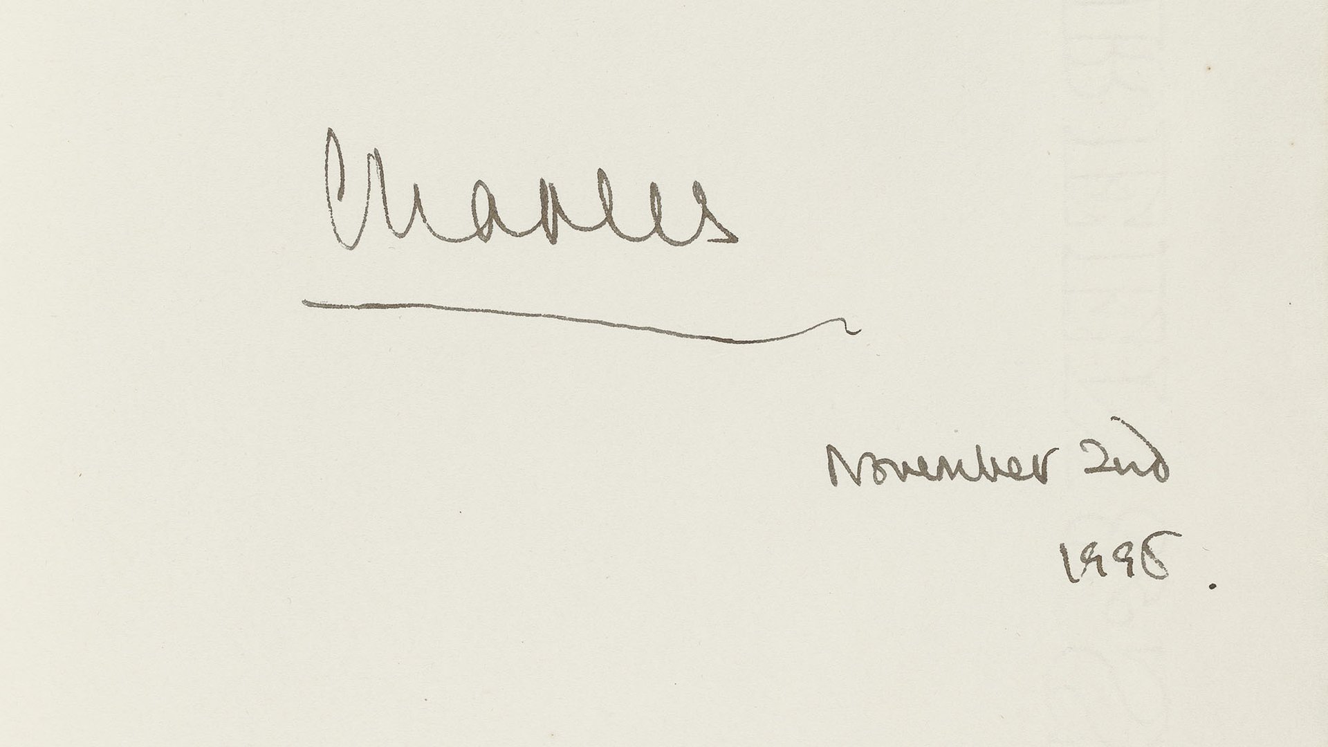 King Charles III Visitor Book Signature 1995