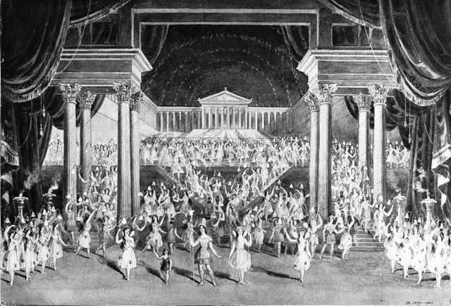 The fairy dance from the final scene of A Midsummer Night's Dream performed on a huge scale in London, 1856
