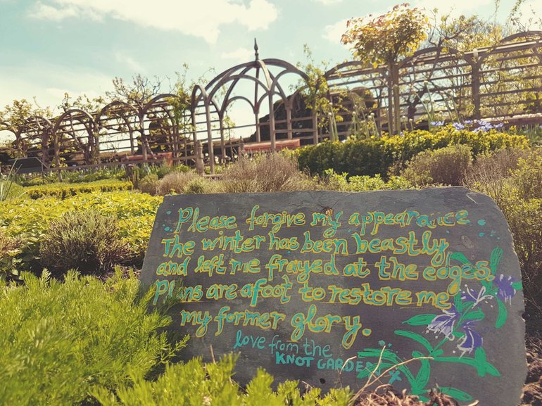 New Place, Knot Garden slate sign
