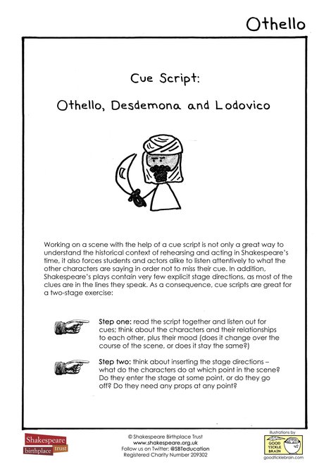 Cue Script Othello: Othello, Desdemona and Lodovico