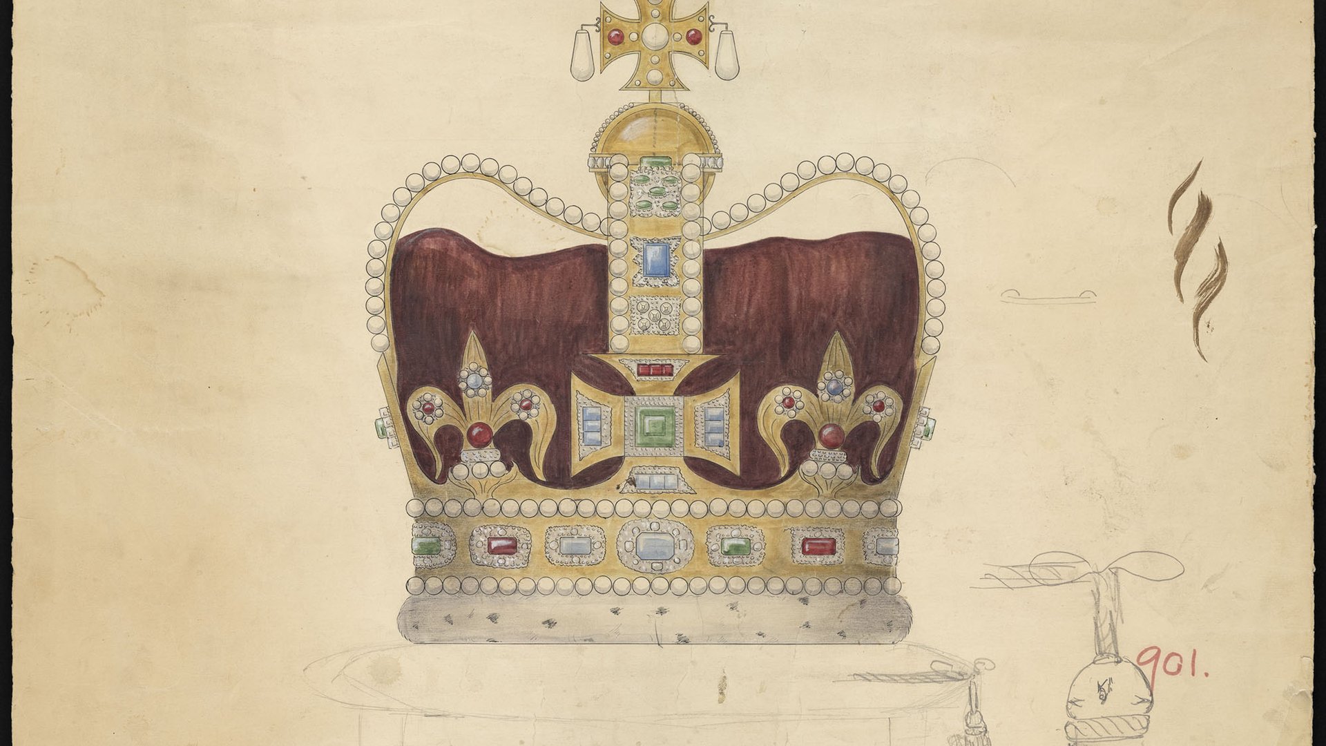 Plan of St Edwards Crown George VI Coronation Stratford-upon-Avon