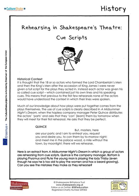 Rehearsing in Shakespeare's Theatre - Cue Scripts thumbnail