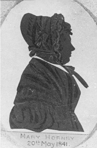 Silhouette portrait of Mary Hornby