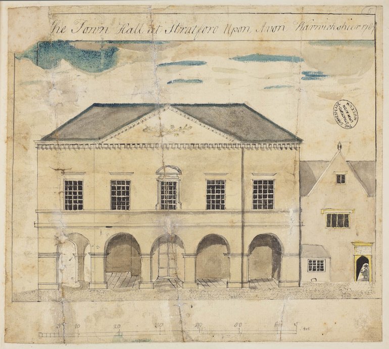 ER1/28/8/22 Stratford Town Hall, 1769 drawing from the Wheler collection