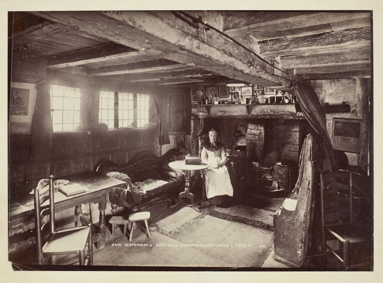 Anne Hathaway's Cottage and Mary Baker, c. 1888