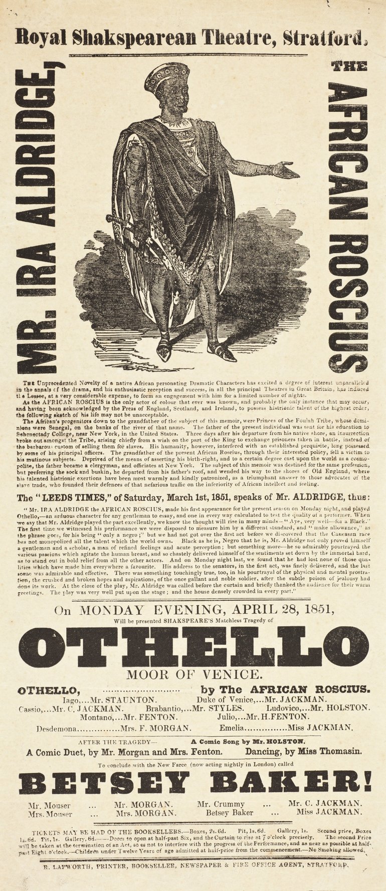 Othello playbill 1851