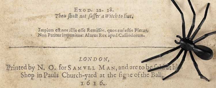 Treatise on witchcraft detail with spider