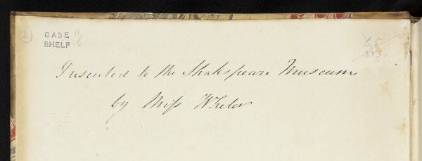 The dedication by Miss Wheler