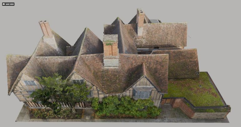Screenshot of the 3D render of Hall's Croft