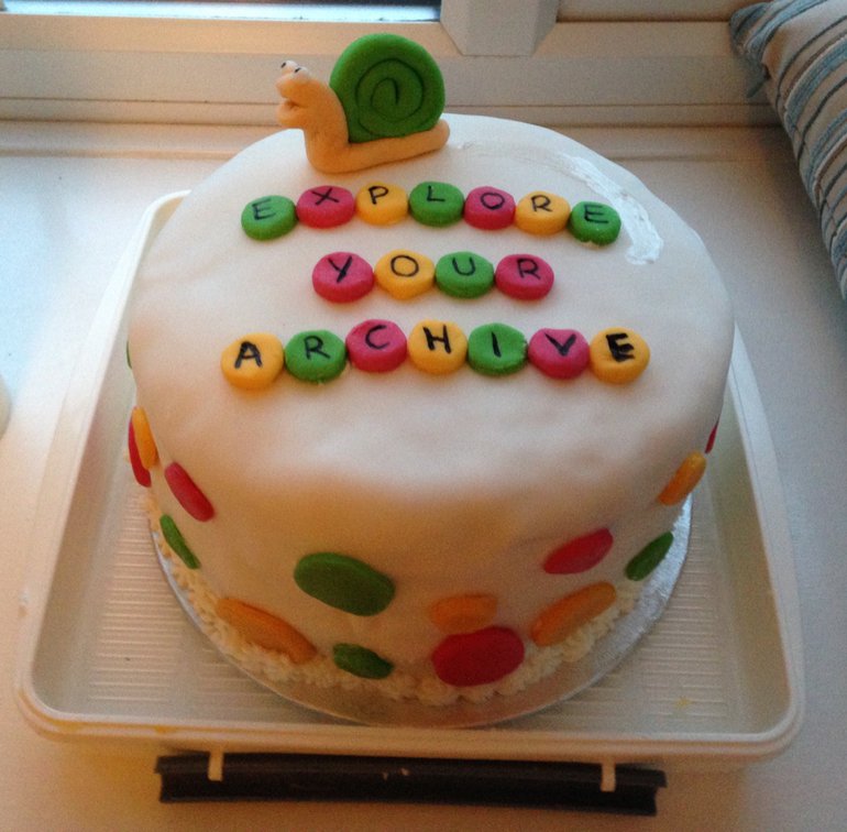 'Snail' cake for Explore Your Archive