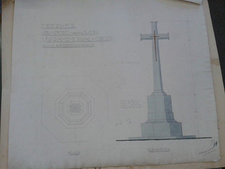 Design plan of the War Memorial from the Borough Collection