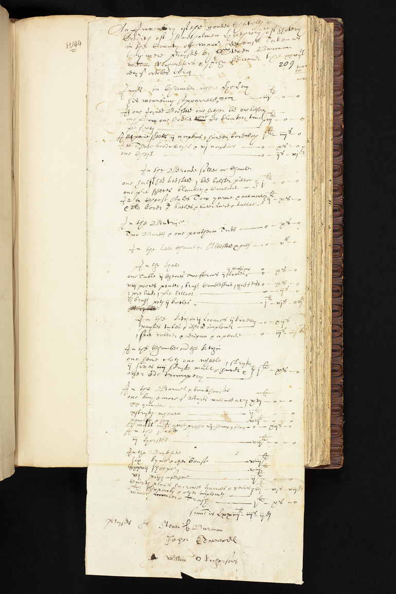 Inventory of Bartholomew Hathaway of Shottery, 1624